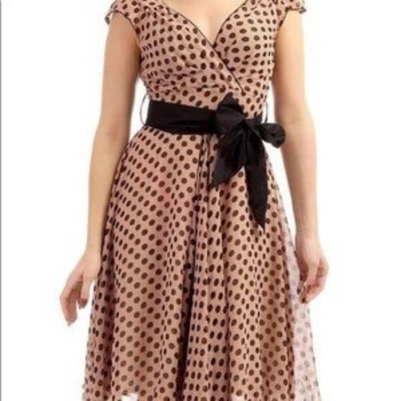 Modcloth Dresses & Skirts - ModCloth Polka Dot Chiffon Swing Dress Full